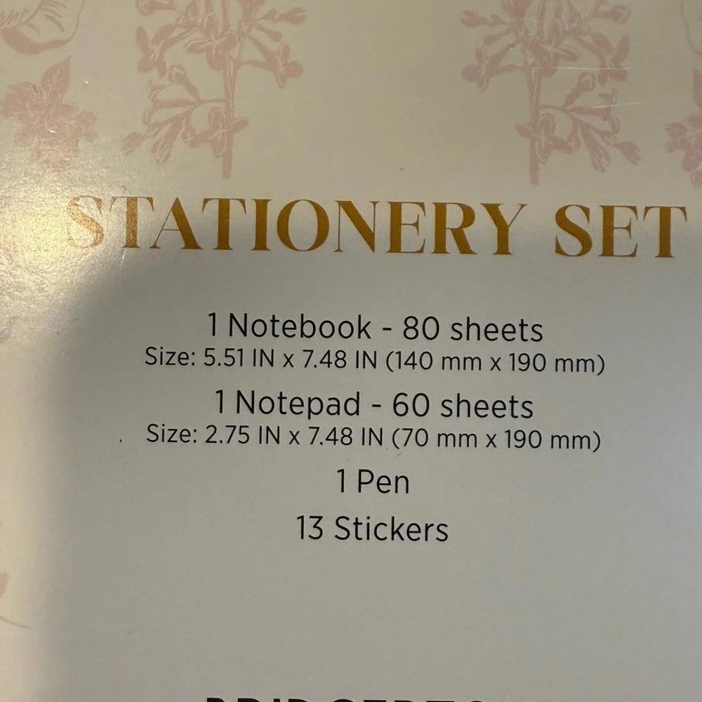 Bridgerton Stationery Notebook Ribbon Flowers and Bath Beads Set BRAND NEW